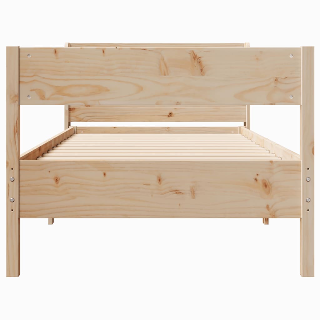Bed Frame without Mattress 75x190 cm Small Single Solid Wood Pine